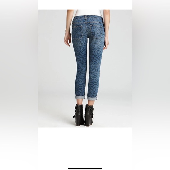 CURRENT ELLIOTT The Rolled Skinny Jeans in Indigo Leopard Size 28 - Picture 2 of 8
